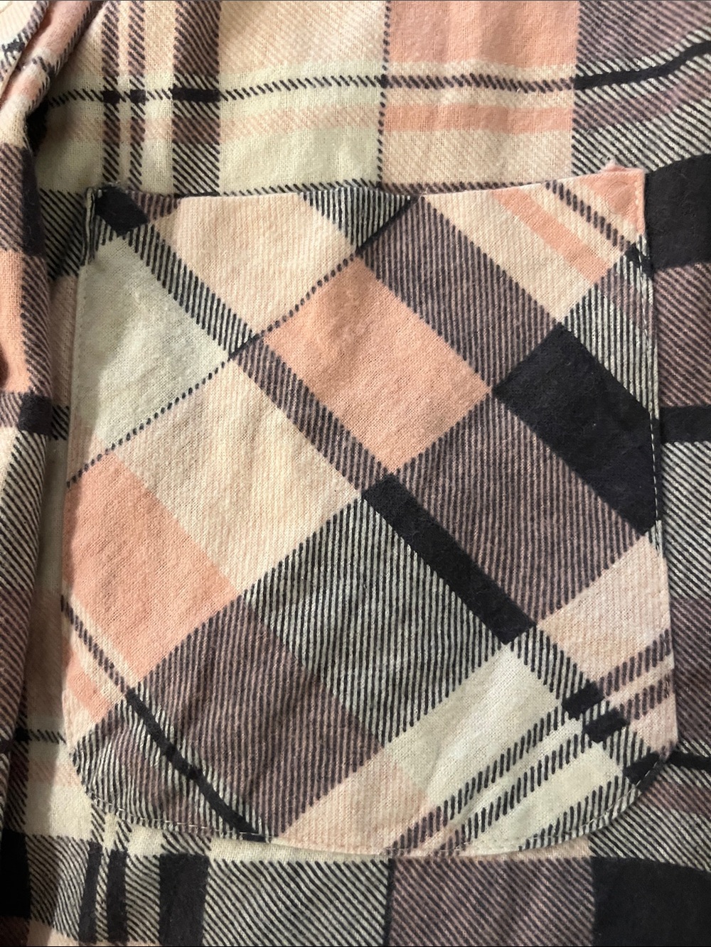 Women's 100% Cotton Flannel Nightgown in Pink & Gray - Picture 8 of 11
